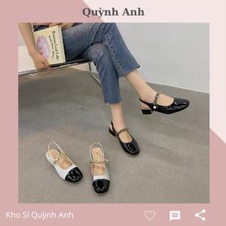 Giày búp bê gót thấp phối nút thời trang mùa xuân nhiều màu cho nữ (Fullbox xịn )