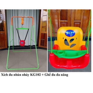 Combo xích đu nhún nhảy tập đi kèm ghế xích đu cho bé Jumper Kids