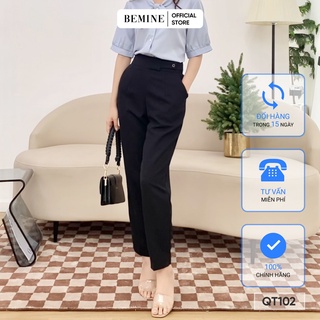 Quần tây nữ ống bó đai kiểu cơ bản BEMINE QT102ĐEN