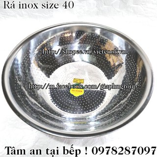 [CHÍNH HÃNG] Rá inox size 40 cm VIETCOOK loại dầy, rá, rổ inox vo gạo inox cao cấp