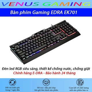 Bàn phím Gaming EDRA EK701 - Chống nước tuyệt đối - Led RGB - Màu đen - BH 24 tháng