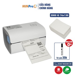 Máy in nhiệt MINPRO W300 in đơn hàng TMĐT kèm 2000 tờ giấy in nhiệt 76x130 bóc dán tiện lợi