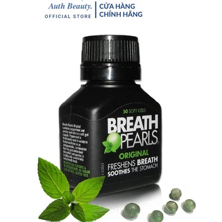 Viên thơm miệng thảo dược Breath pearls (50v - Chính hãng Úc) giảm mùi miệng cho người lớn, phụ nữ và bé trên 6 tuổi
