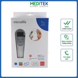 [CHÍNH HÃNG] Nhiệt kế điện tử hồng ngoại Microlife NC200, Sản xuất Thuỵ sĩ, đo tự động, khoảng cách gần, đảm bảo an toàn
