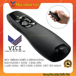 Bút Trình Chiếu Slide R400 PowerPoint Laser 2.4G. Bút Chỉ Máy Chiếu Màu Đen, Nút Ấn Nhạy, Độ Bền Cao