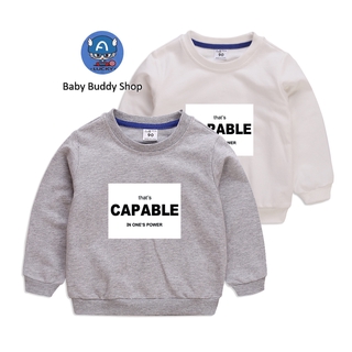 Áo Sweater Tay Dài Chất Cotton In Hoạ Tiết Có 10 Màu Cho Bé