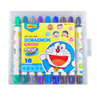 Bút sáp vặn Colokit 18 màu, nhân vật hình Doreamon, dạng hộp nhựa tiện lợi, sản phẩm đa dạng mẫu mã, an toàn, chất lượng