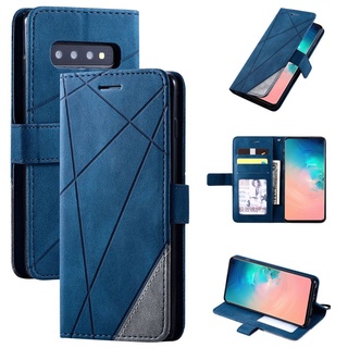 Ốp Điện Thoại Da Nắp Gập Đơn Giản Có Ngăn Đựng Thẻ Cho Samsung Galaxy S20 S10 S9 S8 S7 S10E S10 Plus S9 Plus S8 Plus S7 Edge