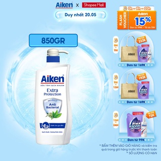 [Mã COSBDAG5 giảm 8% đơn 150k] Aiken Sữa tắm Sạch khuẩn Chiết Xuất Trà Xanh Thiên Nhiên 850g