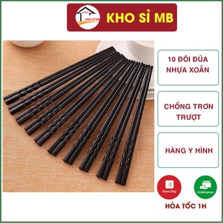 Đũa ăn nhựa xoắn lMelamine cao cấp kháng khuẩn chống nấm mốc, chống trơn thay thế đũa dùng 1 lần KHO SỈ MB