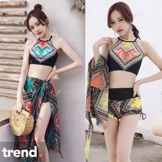 Bộ bơi thổ cẩm, cổ yếm khăn choàng kín đáo CÓ SẴN