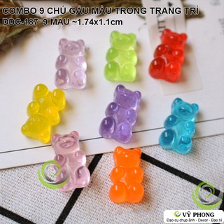 SET COMBO 9 CHÚ GẤU MÀU TRONG TRANG TRÍ CHỤP HÌNH ĐẠO CỤ CHỤP ẢNH SẢN PHẨM INS DDC-187