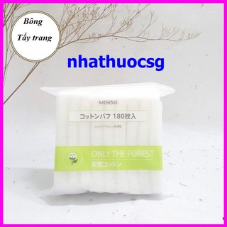 Bông Tẩy Trang Miniso Nhật Bản Túi Zip 180 Miếng