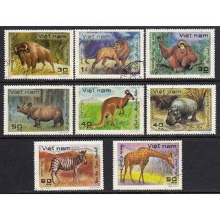 Tem sưu tập MS 385 Tem CTO Việt Nam Thú rừng thế giới 1981 ( 8 tem )