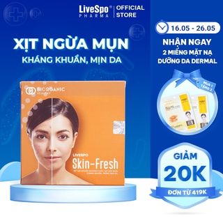 Giảm mụn, sáng da LiveSpo Skin Fresh Xịt bào tử lợi khuẩn (Hộp 3 ống x 5ml)