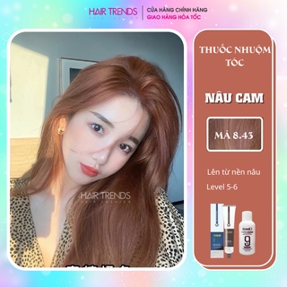 Thuốc nhuộm tóc màu NÂU CAM  tặng kèm trợ dưỡng oxy 100ml màu nhuộm Chiko chính hãng-hairtrens shop (C6.43)