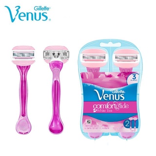 Bộ 2 dao cạo 3 lưỡi tiện lợi nữ Gillette Venus Women's Comfortglide 3 Blade Disposable Razor, White Tea