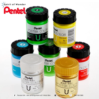 [Mã LIFEXANH03 giảm 10% đơn 500K] (Bán lẻ) Màu Bột Poster Pentel WPU | Màu Vẽ Bền, Lâu Phai, Không Độc Hại
