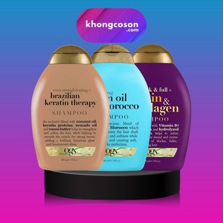 Dầu Gội Và Dầu Xả Dưỡng Dày Tóc OGX Biotin Tím, Argan Oil Xanh, Brazilian Keratin Nâu (385ml/Chai) - Khongcoson