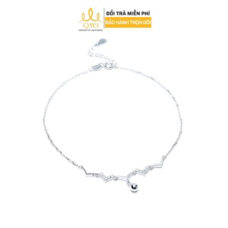 QMJ Lắc chân Vương miện bạc Y 925 phụ kiện đi biển cho bạn nữ Q411