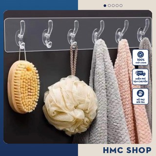 [Mã LIFEHLSALE2 giảm 10% đơn 0Đ] Móc dán treo đồ đa năng 6 nhánh trong suốt siêu dính chịu lực