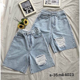 Quần ngố jean nữ rách lưng cao từ size nhỏ đến size đại hàng VNXK Ms4023 thời trang bigsize 2KJean
