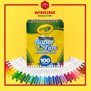 BÚT LÔNG TÔ MÀU NÉT MẢNH &amp; DÀY CRAYOLA 100 CÂY (tặng kèm túi đựng bút)