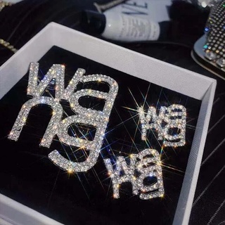 Ghim Cài Áo Chữ Wang Đính Đá Phong Cách Hàn Quốc Hiphop