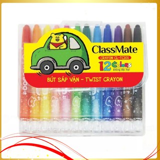 Bút sáp vặn 12 màu Hải Hà Classmate TC101,hàng việt nam an toàn cho bé,hạn chế gãy bẩn tay