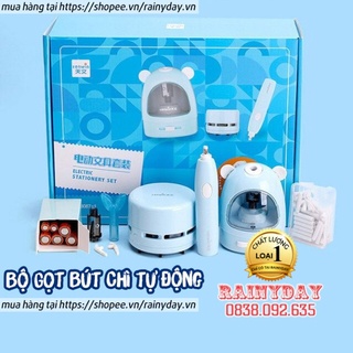 Bộ gọt bút chì tự động, máy chuốt bút chì và tẩy bút chì, hút bụi tự động, dụng cụ học tập cho bé