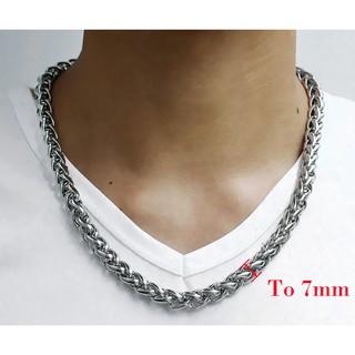 DÂY CHUYỀN NAM INOX KIỂU BÔNG DỪA 7LY đẹp, không đen