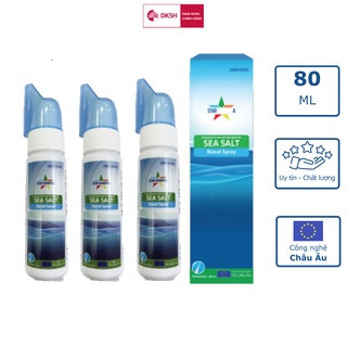 Bộ 3 Dung dịch vệ sinh mũi người lớn sea salt STAR DANAPHA 80ML/Chai