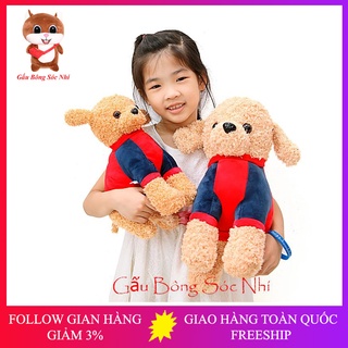 Gấu Bông Chó Sao Áo Đỏ Lông Xoắn Cực Xinh  FREESHIP  Gấu Bông Sóc Nhí - Gấu bông hình chó xinh xắn
