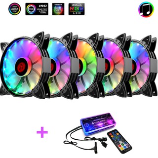 Bộ 5 Quạt Tản Nhiệt, Fan Case Coolmoon V1 Led RGB Digital - Kèm Bộ Hub Sync Main, Đổi Màu Theo Nhạc