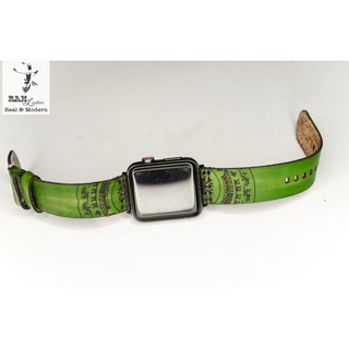 Dây đồng hồ Apple Watch , Iwatch , Iphone Watch Trống Đồng Việt Nam Xanh Rêu RAM Leather Simple  Bền Đẹp