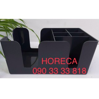 Hộp kệ đựng dụng cụ bar 6 ngăn chữ nhật - [nhựa cao cấp]