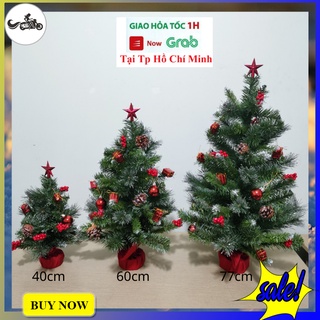 Cây thông noel mini 3 loại lá đủ size 40cm, 60cm, 77cm dùng trang trí bàn làm việc, phòng ngủ, không gian nhỏ...