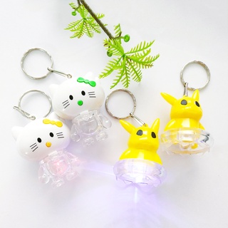 Móc khoá xe chìa khoá trang trí có đèn Picachu Kitty