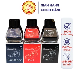 Mực bút máy Pilot Nhật Bản bền màu không lắng cặn cao cấp màu xanh đen/đen/đỏ lọ 30ml