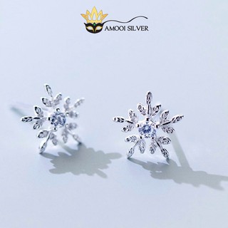 Bông tai bạc S925 hoa tuyết - Amooi Silver AB77