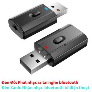 Thiết bị thu phát âm thanh Usb bluetooth 5.0 âm thanh đa chức năng jack cắm 3.5mm cho loa, ô tô tai nghe blue