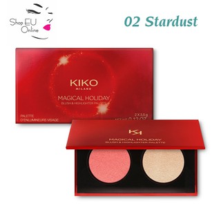 Phấn má Kiko ❤️FREESHIP❤️ Má hồng Kiko - Magical Holiday Blush &amp; Highlighter Palette 02 - Kiko Milano -Ý