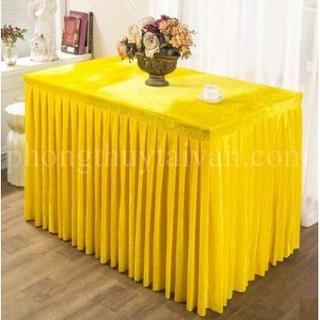 Khăn trải bàn Phật xếp ly màu VÀNG(thảm trải bàn)1m2,1m4,1m6,1m8