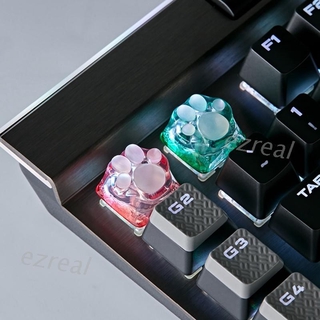 Nút Bấm Bàn Phím Cơ Họa Tiết Dấu Chân Mèo 3d Nhiều Màu Sắc Bằng Nhựa Resin