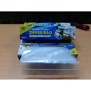 COMBO 2 HỘP TÚI ĐỰNG CÓ KHÓA "ZIPER BAG". Size L (KT 20x25cm x 20 tui) và M (KT 17x19cm x 30 tui) (túi zip)