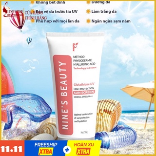 Kem Chống Nắng Sinh Học SPF 50+++ Dưỡng Ẩm Làm Trắng Mờ Nám Sáng Da Nines Beauty