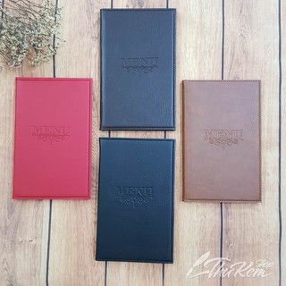 Sổ Menu dài bìa da PVC loại 1 cao cấp 10 lá dày kích thước 16*26 cm