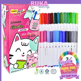 BÚT LÔNG 36 MÀU FIBER PEN WASHABLE - COLOKIT SWN-C006