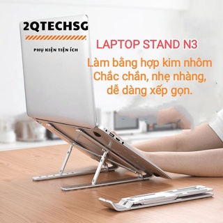Giá đỡ Laptop, Macbook, Ipad, chất liệu bằng nhôm điều chỉnh được độ cao, dễ dàng gấp gọn.