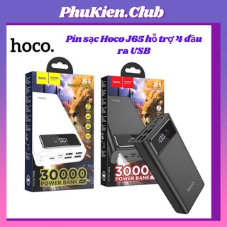 PIN SẠC DỰ PHÒNG HOCO J65 30.000mAh SẠC NHANH 4 CỔNG USB - HIỂN THỊ PIN LED - CHÍNH HÃN